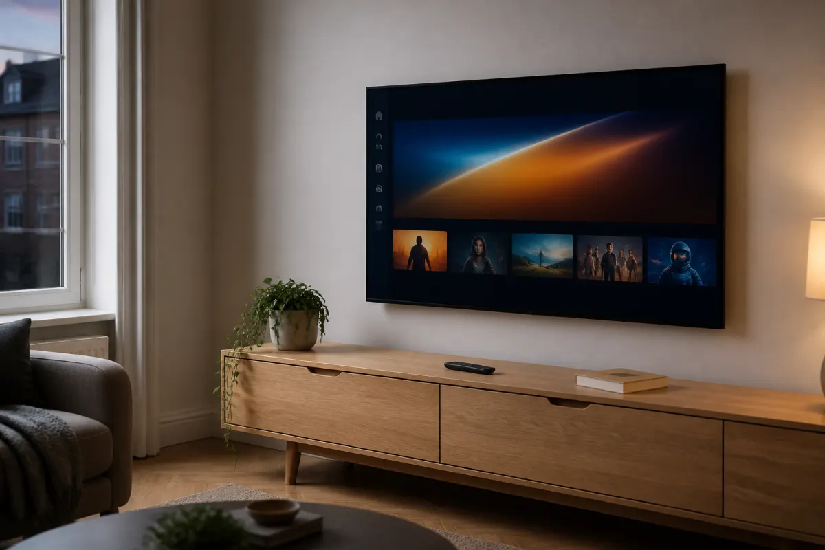 Living room TV ready for Kemo IPTV UK setup