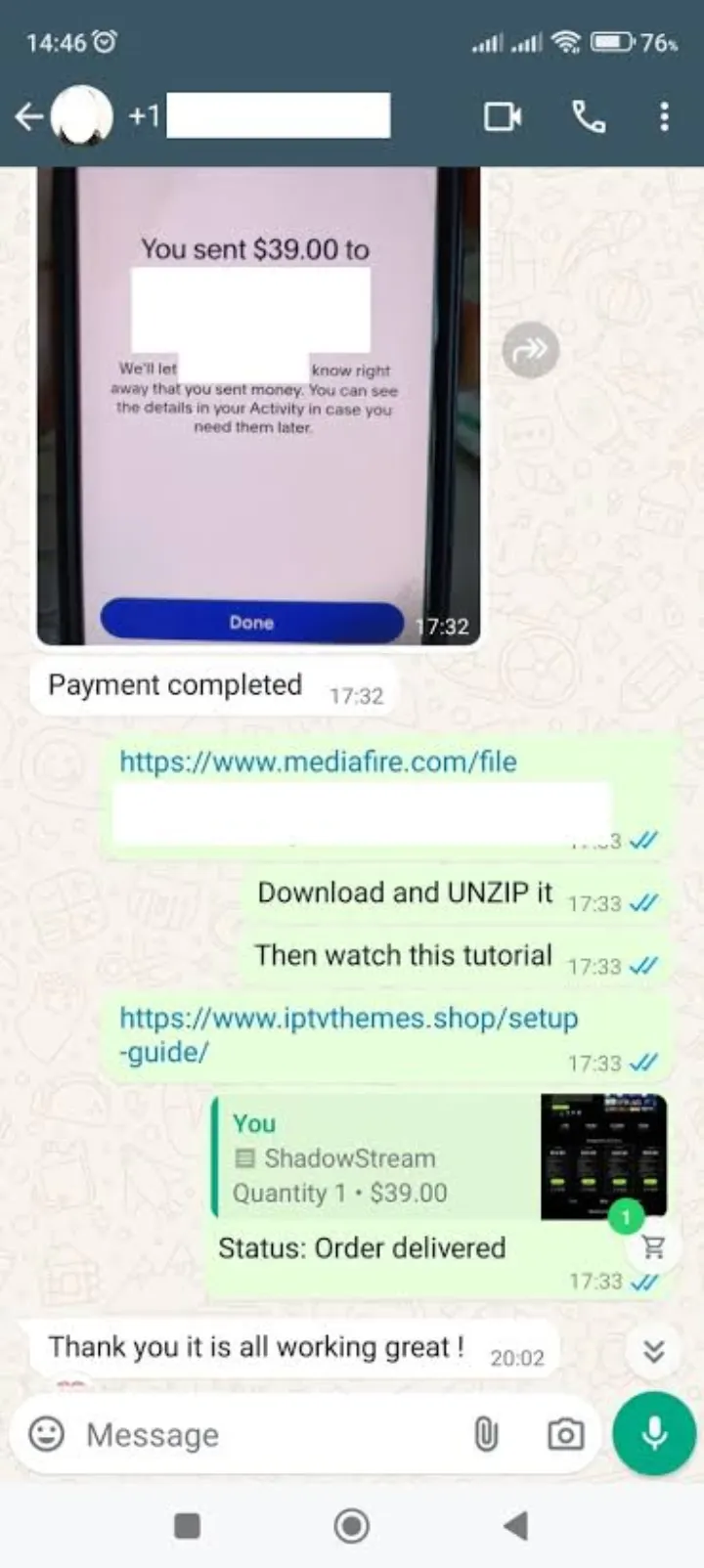 WhatsApp support chat: Paid & working